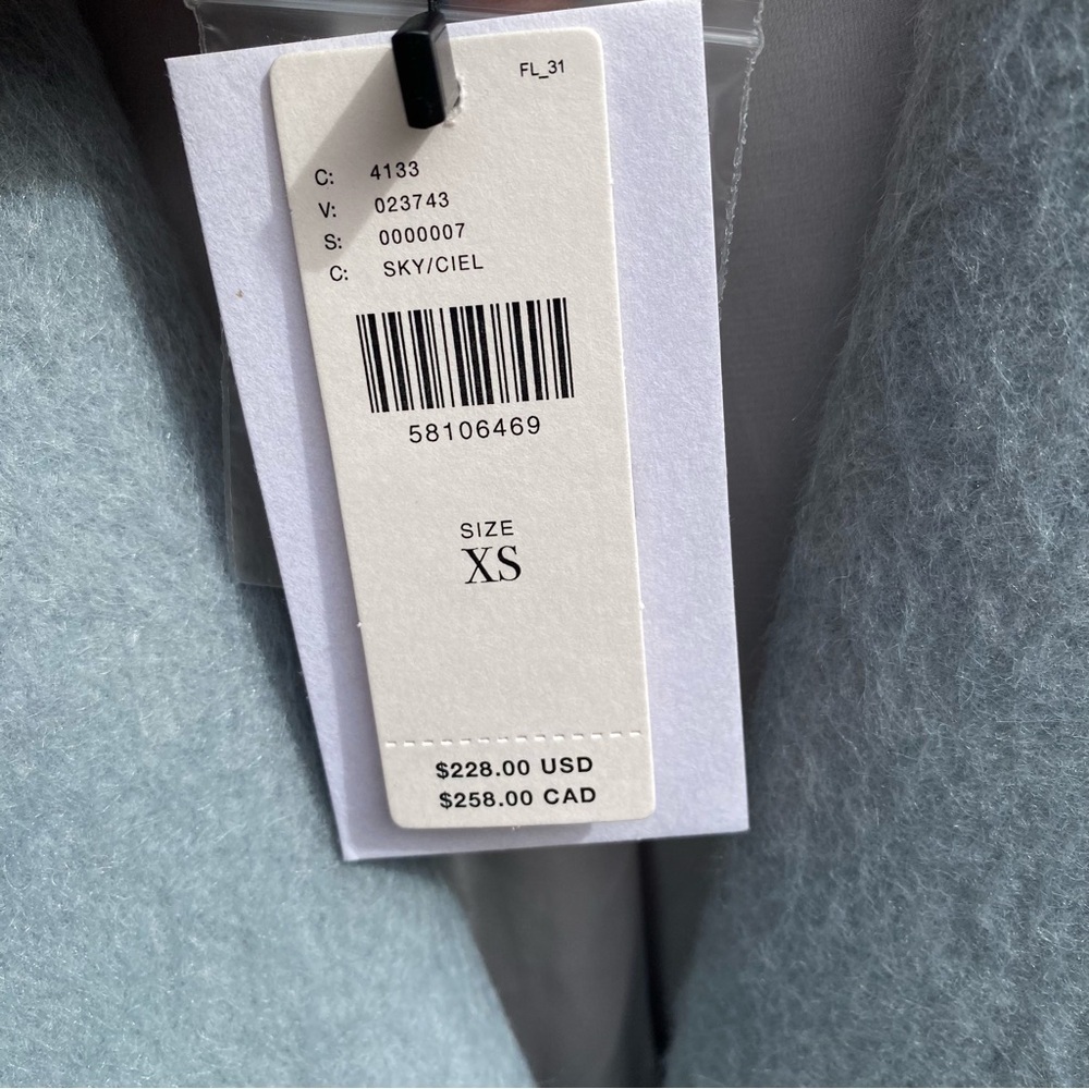 NWT Anthropologie Greylin Sky Blue and Grey Long Wool Coat with pockets size XS - Picture 11 of 12